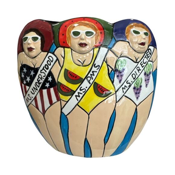 Pageant Ladies Fun Colorful Vase by Funseekers Westland Giftware - Picture 5 of 10